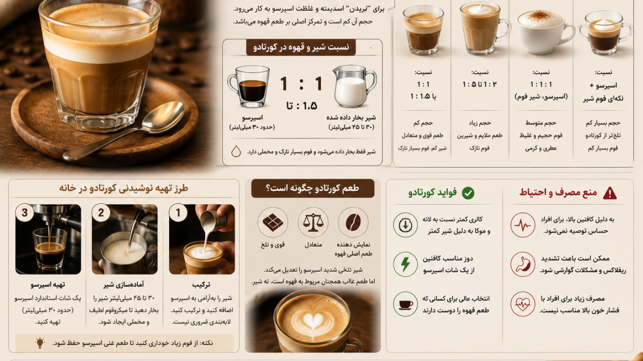 نوشیدنی کورتادو؛ قهوه‌ای متعاد