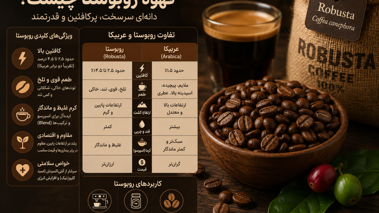 قهوه روبوستا چیست؟ دانه قدرتمن