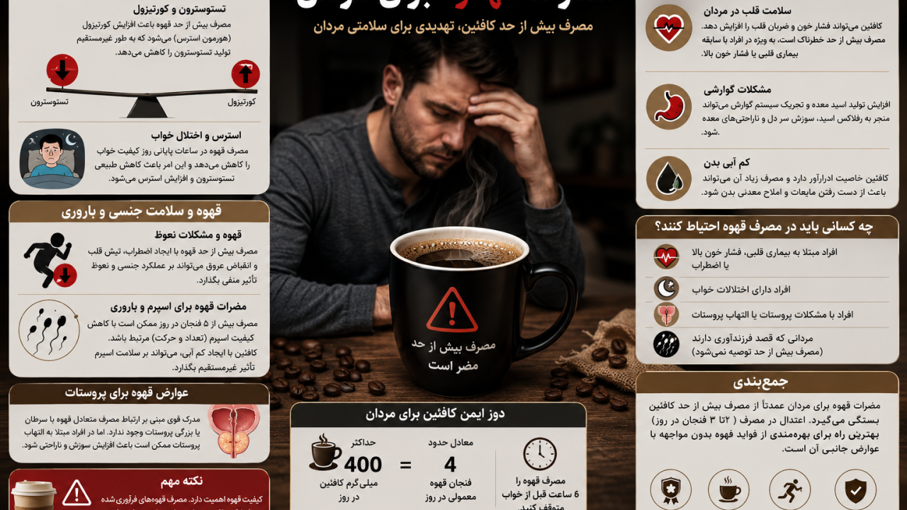 مضرات قهوه برای مردان؛ نگاهی ع