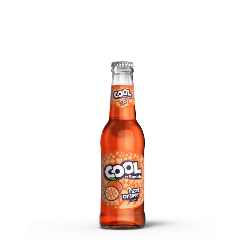 Orange Carbonated Drink Glass